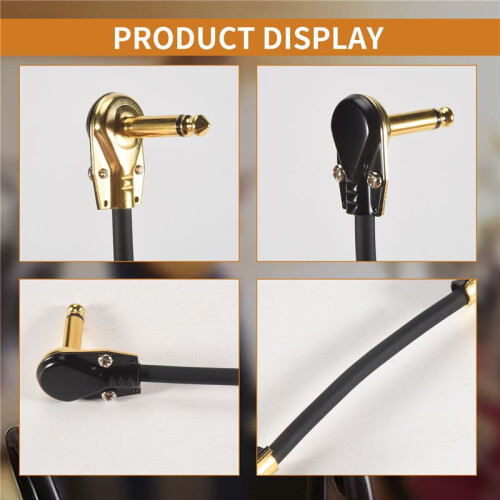 Guitar Patch Cable Effect Pedal Patch Cords 1/4-Inch Right Angle Low Profile Pancake Design for Effect Pedals 3 Pack 2