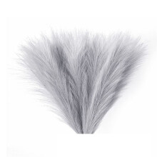 Faux Pampas Grass, 18 Tum/45Cm Artificiellt Pampas Grass Fluffy 5-Stam Pompous Grass Flower Arrangement för Boho Home (Grå)