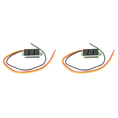 2X  Digital Voltmeter  0-100V LED Panel Voltage Meter 3-Digital with 3 Wires Red