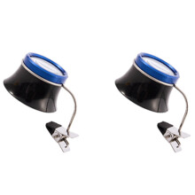 2Pcs 5X Clip- Eye Loupe Eyeglass Magnifier Magnifying Glass Lens for Repair Work