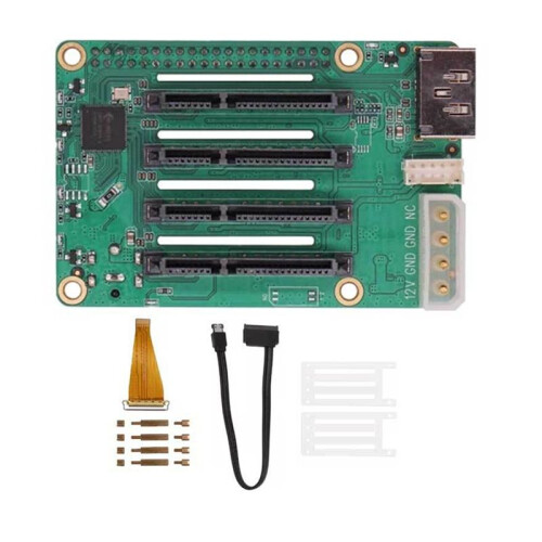 For Radxa Penta  HAT Expansion Board for Raspberry Pi 5 with Multi-Drive Storage Capability High-Speed Data Transfer