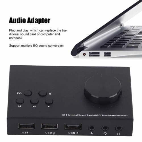 USB Audio Adapter USB Extenrnal Sound Card Stereo 3.5mm Interface Multi Mode Multiple EQ Sound Conversion Audio Adapter 1