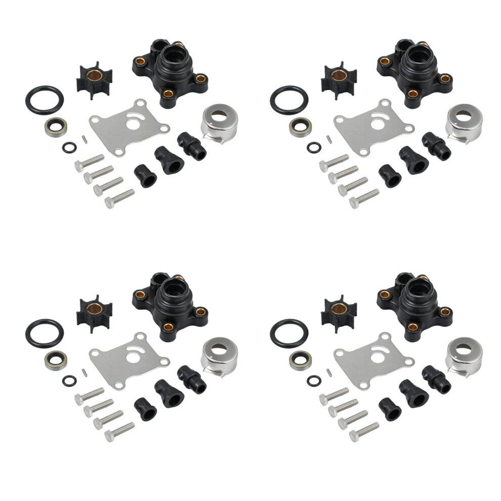 4X Impeller Pump 9.9Hp And 15Hp Repair Kit For Evinrude / Johnson 394711 0394711 Black/Silver 6133878099419