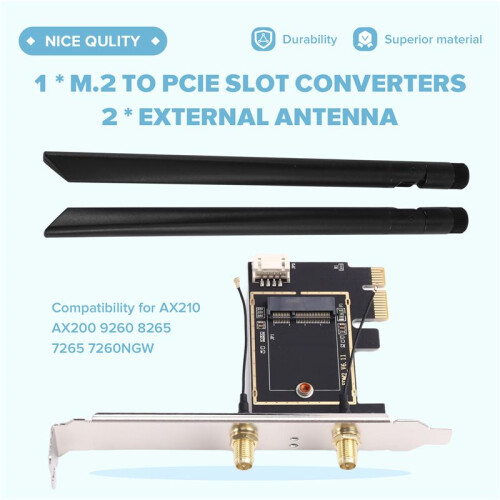 PCIE WiFi Card Adapters for Wireless Connectivitys with 2X External Antenna 1