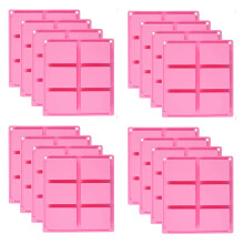 16 Pack Silicone Soap Molds - 6 Cavity Rectangle DIY Soap Molds for Cake, Cupcake, Muffin, Coffee Cake, Pudding and Soap