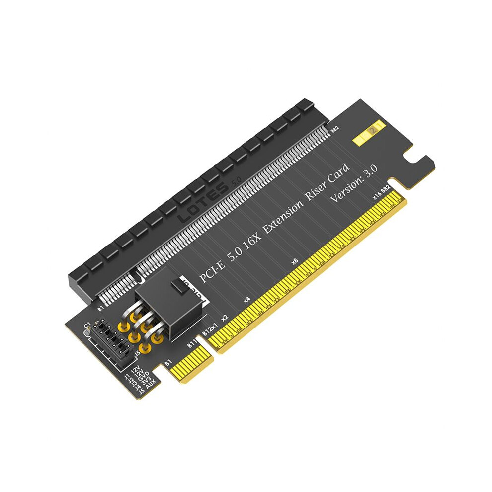 Pci-E 5.0 16X To X16 180 Degree Converter Adapter Card Pcie Riser Card With Atx 6Pin Pwr Connector Saudism
