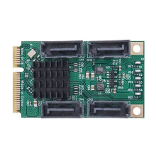For PCIE to Card PCI Express to 4 Port SATA3.0 6Gb Expansion Card Riser Converter for SSD HDD SATA3