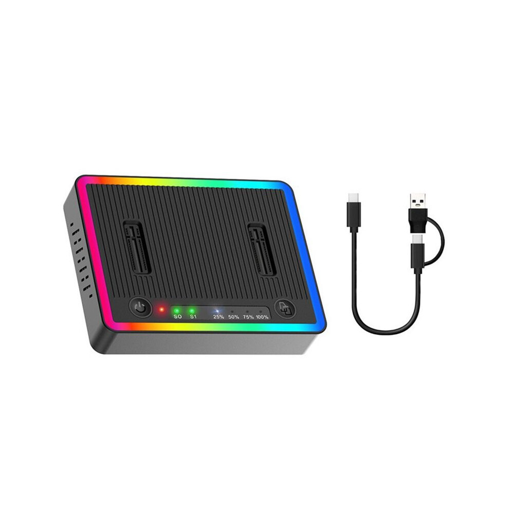 M.2 Duplicator Cloner Dual-Bay Offline Usb C Dock, 20Gbps Nvme Pcie Ngff Station For 22110 2280 2260 2242 2230 M.2 Ssd 6033626607463
