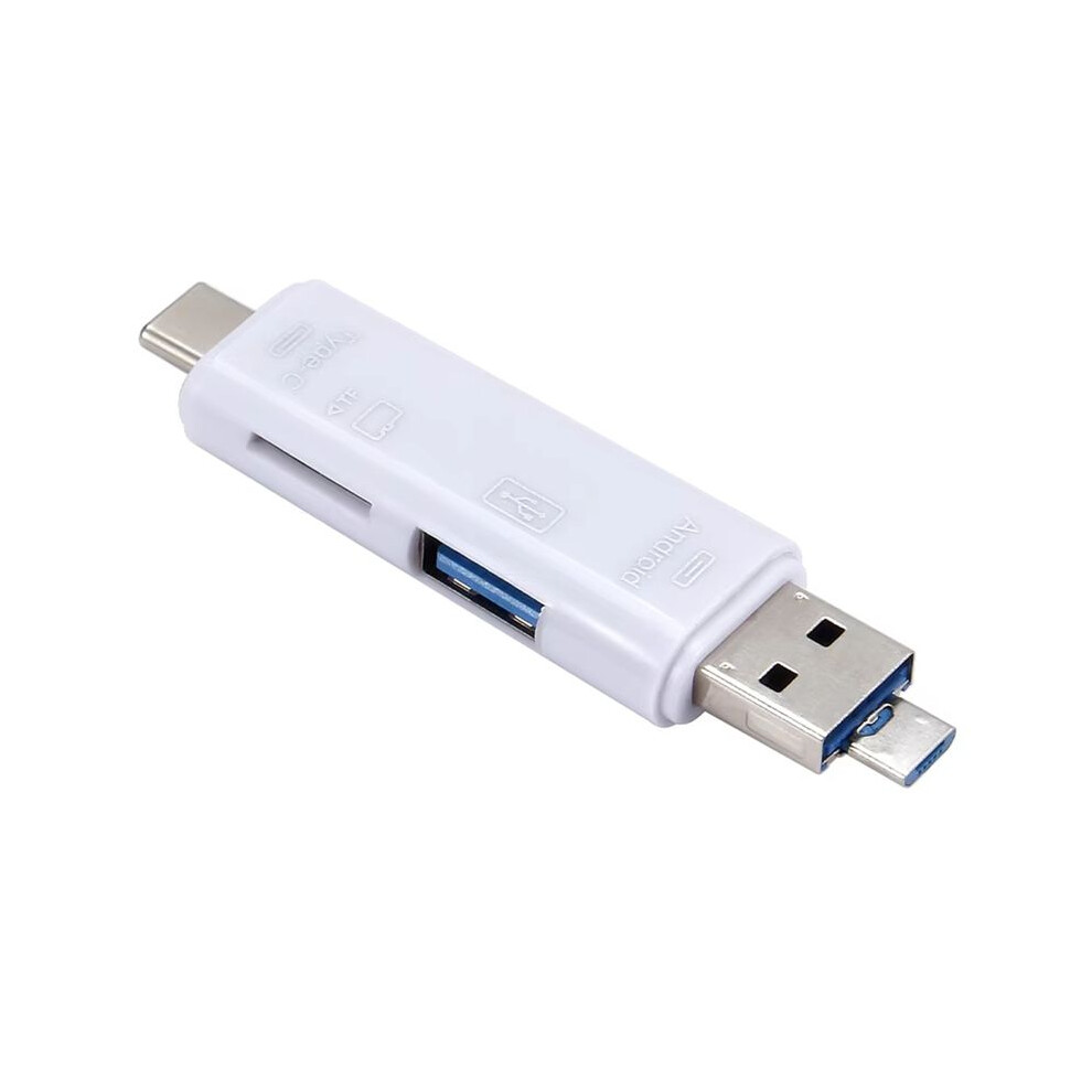 Multifunction Usb 3.0 Type C Usb Micro-Usb Tf Memory Card Reader For Android Computer Dock Otg Type C Adapter White 6031405379877
