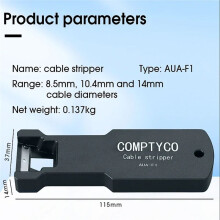 COMPTYCO AUA-F1 Optical Fiber Tool Longitudinal Stripper Cable Jacket Slitter 8.5mm -14.4mm Sheath Cutter Gray