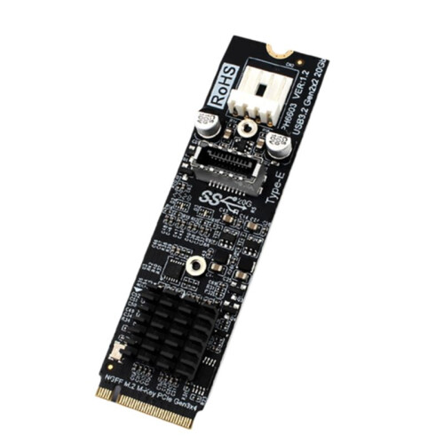 20 Gbps Typ C och Typ E USB 3.2 Frontpanel M.2 NVME PCIe Till Typ E Adapterkort ASM3242-Chip för Moderkort PH6603