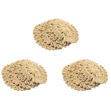 12X Round Woven Placemat for Dining Table,Natural Braided Rattan Tablemat Hollow Wicker Plates