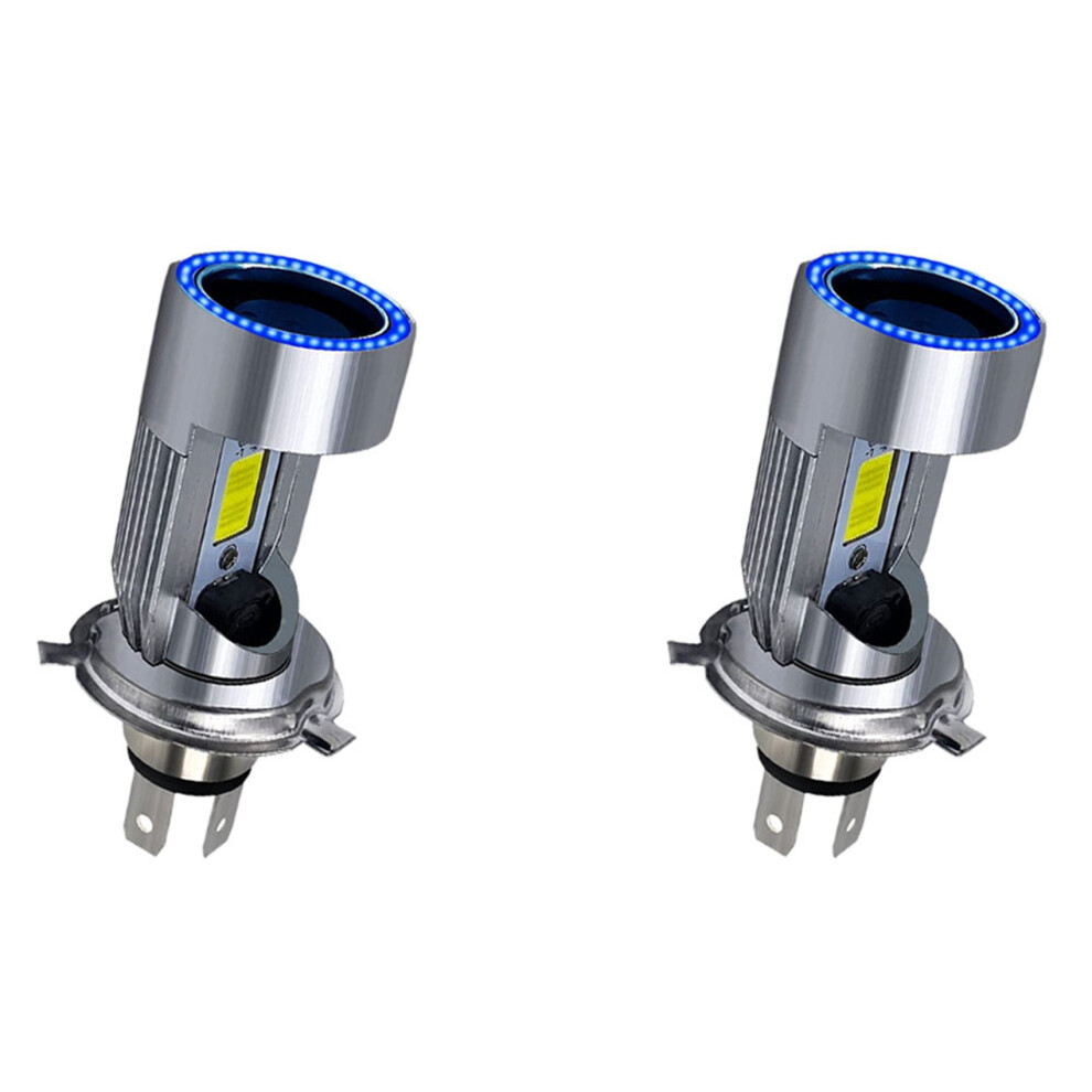 2X H4 Led Head Bulb Motorcycle Hi/Lo Beam With Angel Eye Daytime Running 25W 3000Lm Super Bright 6000K Light 6034195881704