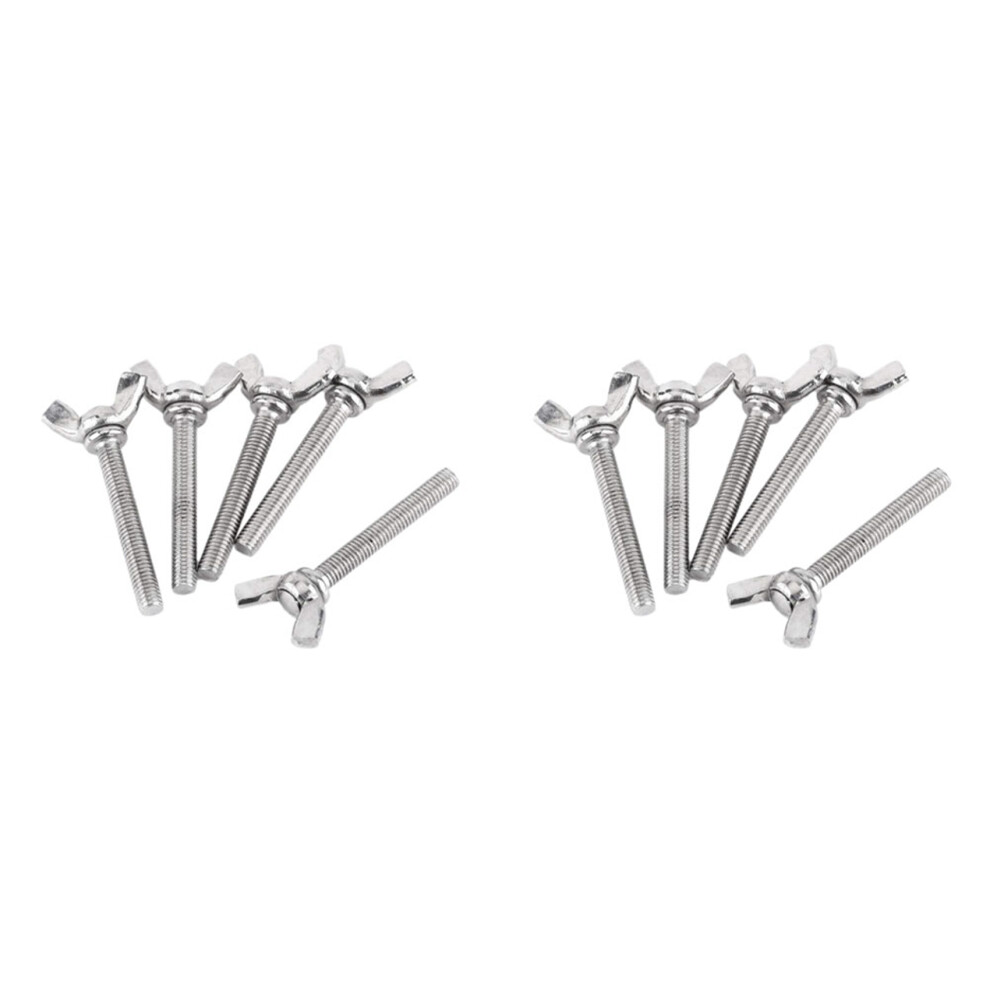 10 Pcs M5 Butterfly Wing Hand Screws Bolts 304 Stainless Steel Fastener Assortment Set, Full Thread (M5x40mm) 6032696325765