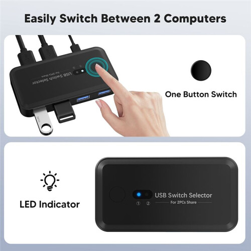 USB KVM  Adapter USB 3.0 Switcher 2 Input 4 Output USB  KVM Switcher Printer Sharer for Computer Keyboard 2