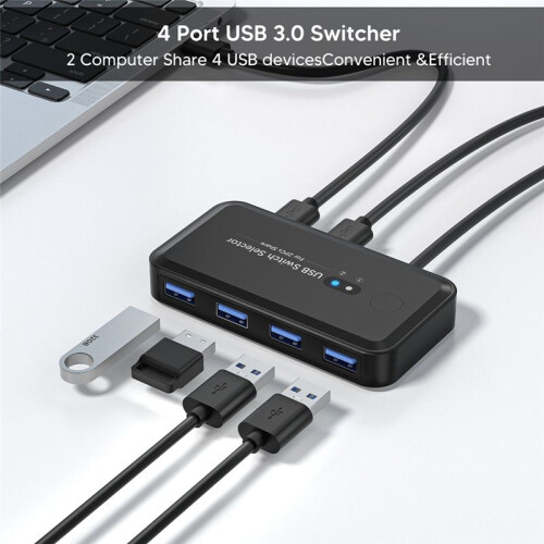 USB KVM  Adapter USB 3.0 Switcher 2 Input 4 Output USB  KVM Switcher Printer Sharer for Computer Keyboard 1