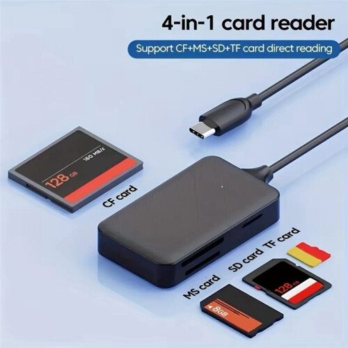 4-in-1 Card Reader Type C  Micro- TF CF MS Memory Card Reader Adapter for Laptop PC Multi OTG Card Reader 2