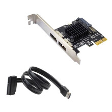 PCI-E X1 to Dual Port Power ESATA + USB Expansion Card USB 2.0 9pin 15pin Adapter Card 6Gbps for Desktop PC B