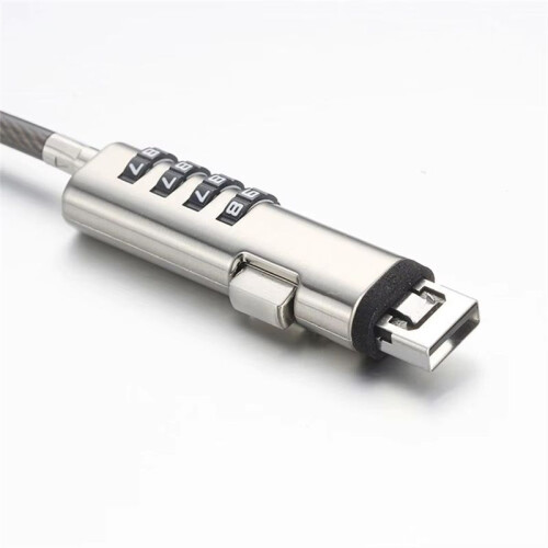 Flexible Laptop USB Interface Lock Computer Security Anti Theft Device Notebook Cable Lock with Sponge Patch Numeric 2