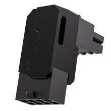8-Pins PCIe GPU-Stroomadapter met 90 Graden Hoekconnector, Aluminium Behuizing voor Desktop-Videokaart, Zwart RVS