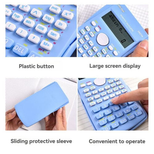 Deli D82MS Scientific Calculator 240 Functions Functional Calculator with Protective Case for School Students and Teachers C 2