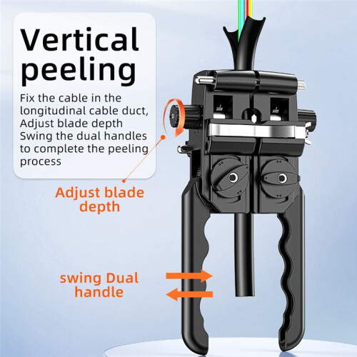 Fiber Optic Stripper Tool 8-30MM Longitudinal Cable Jacket Slitter Cable Sheath Opening Cutter Two-Way Opening 2