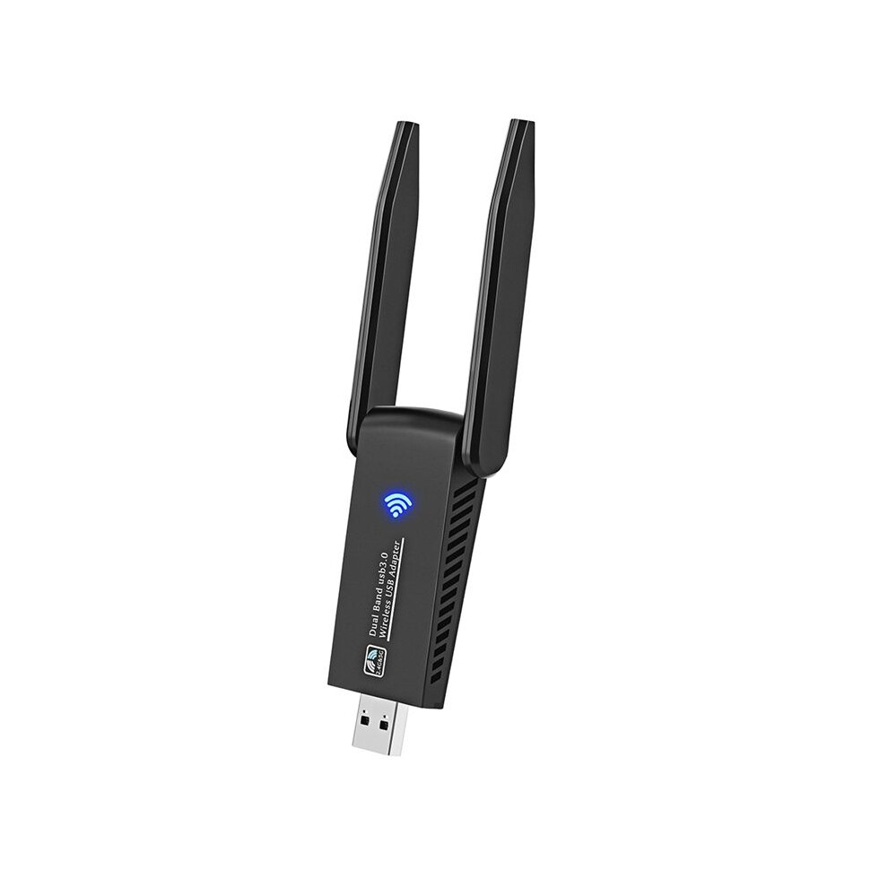 1300Mbps Usb 3.0 Wifi Adapter Wireless Usb Dongle Dual Band 2.4Ghz 5Ghz With Dual Antennas For Win10/11 Black 4711693681105