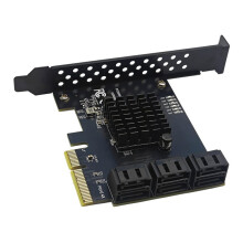 PCIE 4X to 6 3.0 6 Gbps Expansion Card PCI-E Adapter Card RTL9100 Chip for Win8/10/11