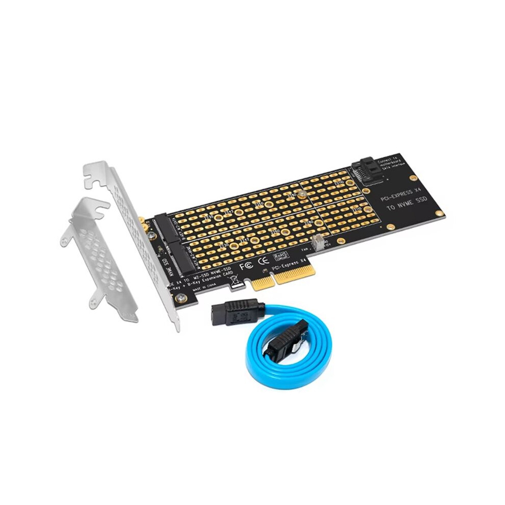 Pcie To M2 Adapter M.2 Nvme Key-M Ngff Key-B Adapter With Sata3.0 Cable For 2230 2242 2260 2280 22110 Ssd To Pcie Card 4711655277155