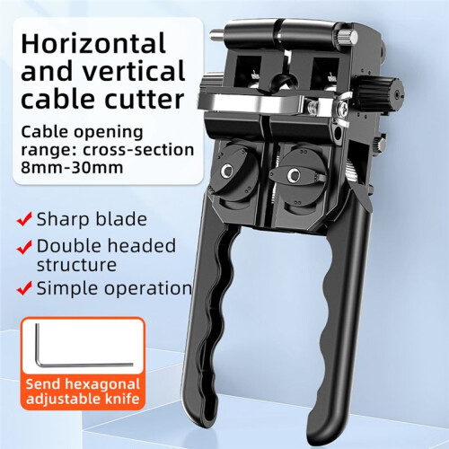 Fiber Optic Stripper Tool 8-30MM Longitudinal Cable Jacket Slitter Cable Sheath Opening Cutter Two-Way Opening 1