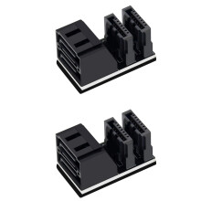 3Pcs Double 7Pin Female to Double 7Pin Male 90 Degree Angled Adapter Mainboard Adapter for Desktops SSD HDD