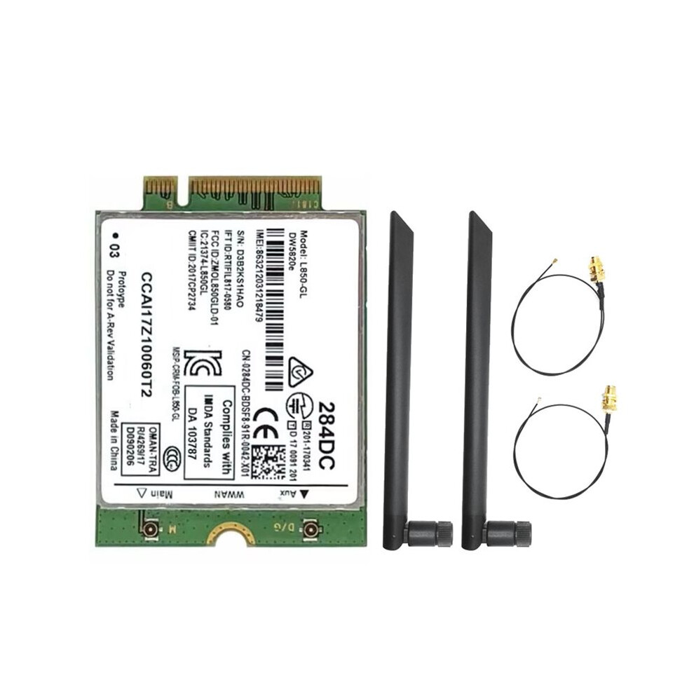L850-Gl Dw5820e 284Dc 4G Wwan Card Lte/Wcdma Module 0284Dc For Laptop 3500 5400 With 2X8db Antenna 6034191316439