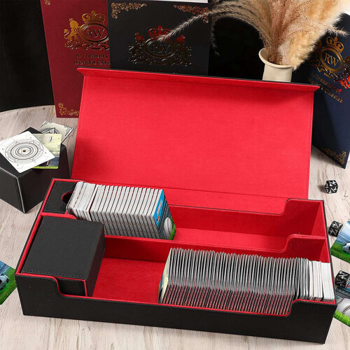 2X Card Deck Boxes Holds 550+  Deck Box Commander for Card Storage Box Magnetic Trading Cards Guard Box 1