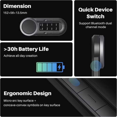 Keydial Remote  Wireless Keyboard Dual-Dial Controller  Connect to Computer for Windows 1