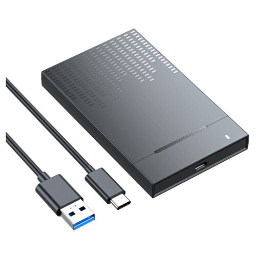 Gabinete para HDD de 2,5 Polegadas com Adaptador  para Type-C 3.1, Compatível com Discos SSD de 2,5 Polegadas, 6 Gbps/S e HDDs de Até 6 TB