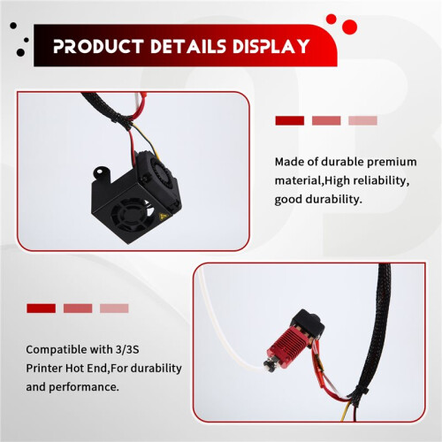 3D Printer Accessories for -3/3S Complete Printhead Kit with Fan 24V Hot End Kit