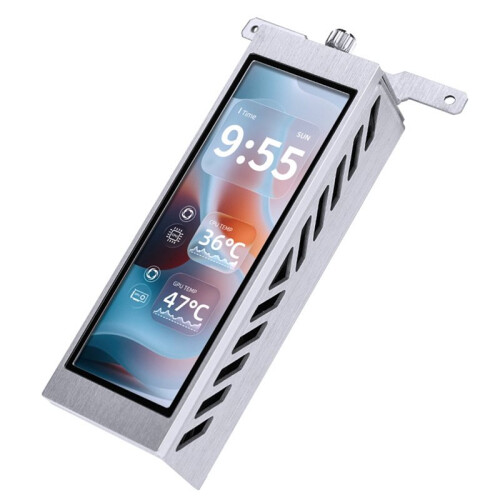 Memory Cooler with 4.6Inch IPS USB Secondary Screen Metal Case Computer CPU GPU RAM Monitor Custom Screen Display Silver 1