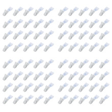 80 Pcs Plastic ID Card Name Tag Holder Badge Strap Clip White Clear