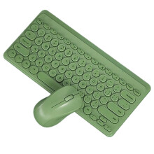 5.0 Silent Keyboard Mouse Set Gaming Colorful Round Keycap Keyboard Keyboard for Laptop Green