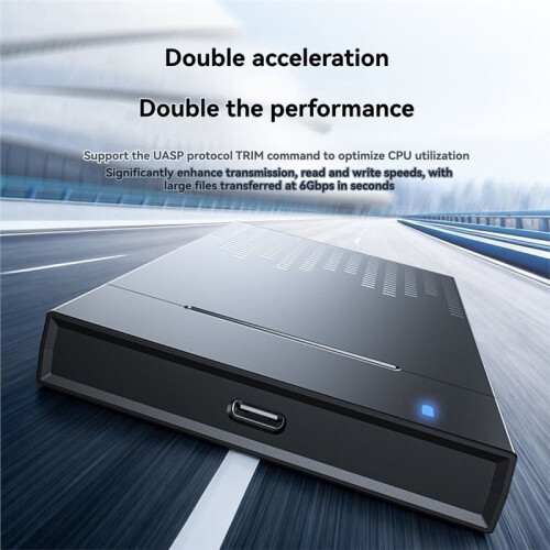 Gabinete para HDD de 2,5 Polegadas com Adaptador  para Type-C 3.1, Compatível com Discos SSD de 2,5 Polegadas, 6 Gbps/S e HDDs de Até 6 TB 2