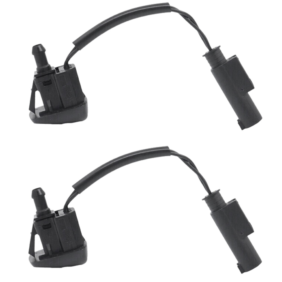 2X Windshield Heated Washer Sprayer Nozzle Jet 61667046060 For - 5 Series E60 E61 2004-2010 525I 528I 530I 535I 550I 4713329155585