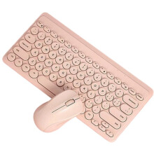 5.0 Silent Keyboard Mouse Set Gaming Colorful Round Keycap Keyboard Keyboard for Laptop