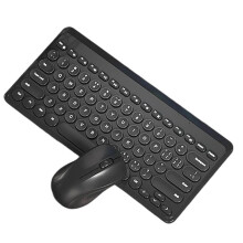 5.0 Silent Keyboard Mouse Set Gaming Colorful Round Keycap Keyboard Keyboard for Laptop Black