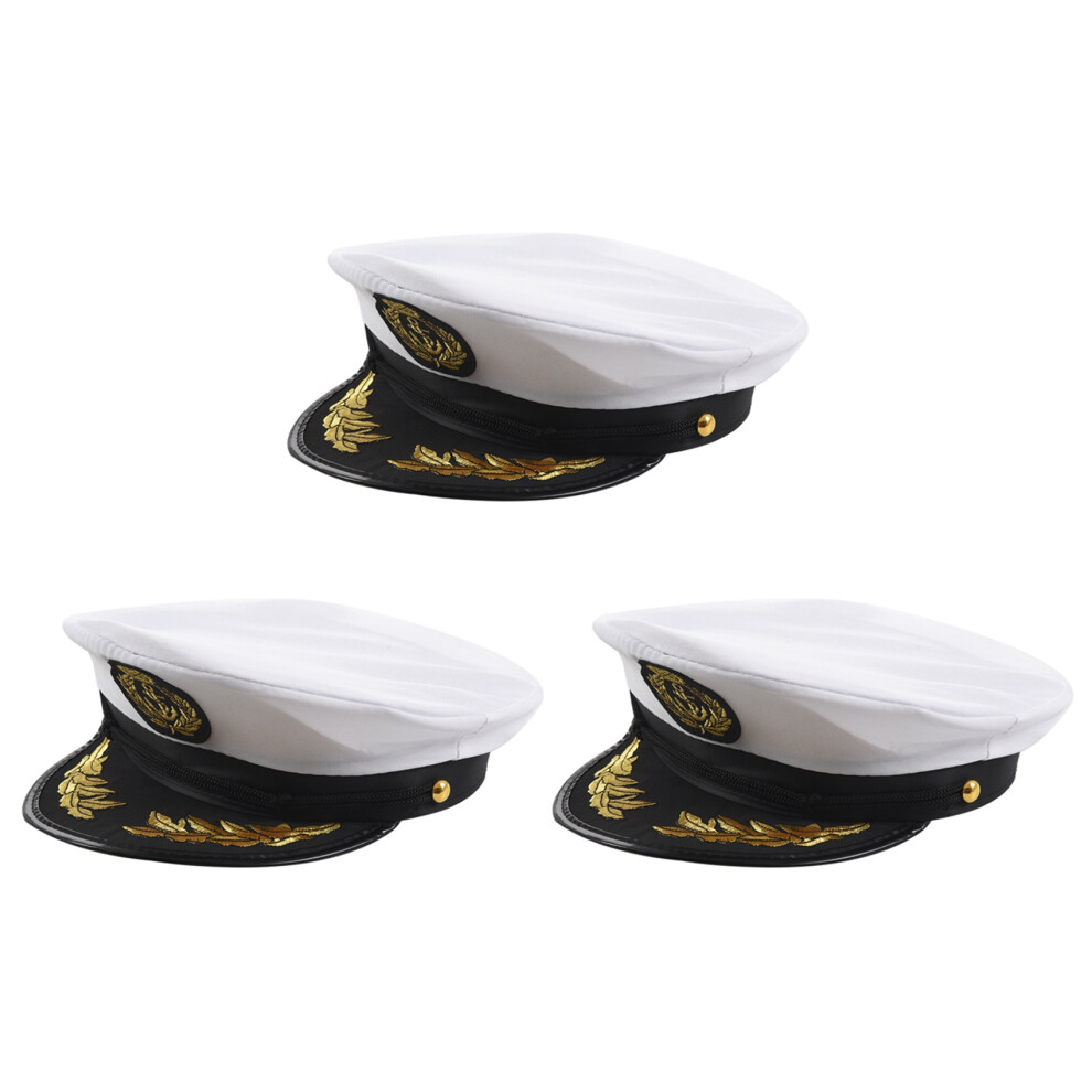 3X Adult Costume Da Barca Da Barca Cappello Da Marinaio Cappello Da Marinaio Costume Da Marinaio Fancy Dress Nero Bianca