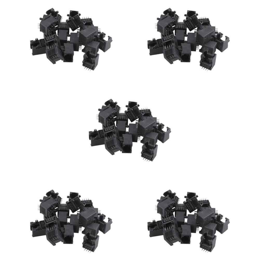 100Pcs Rj45 8P8c Computer Internet Network Pcb Jack Socket Black 4711328932138