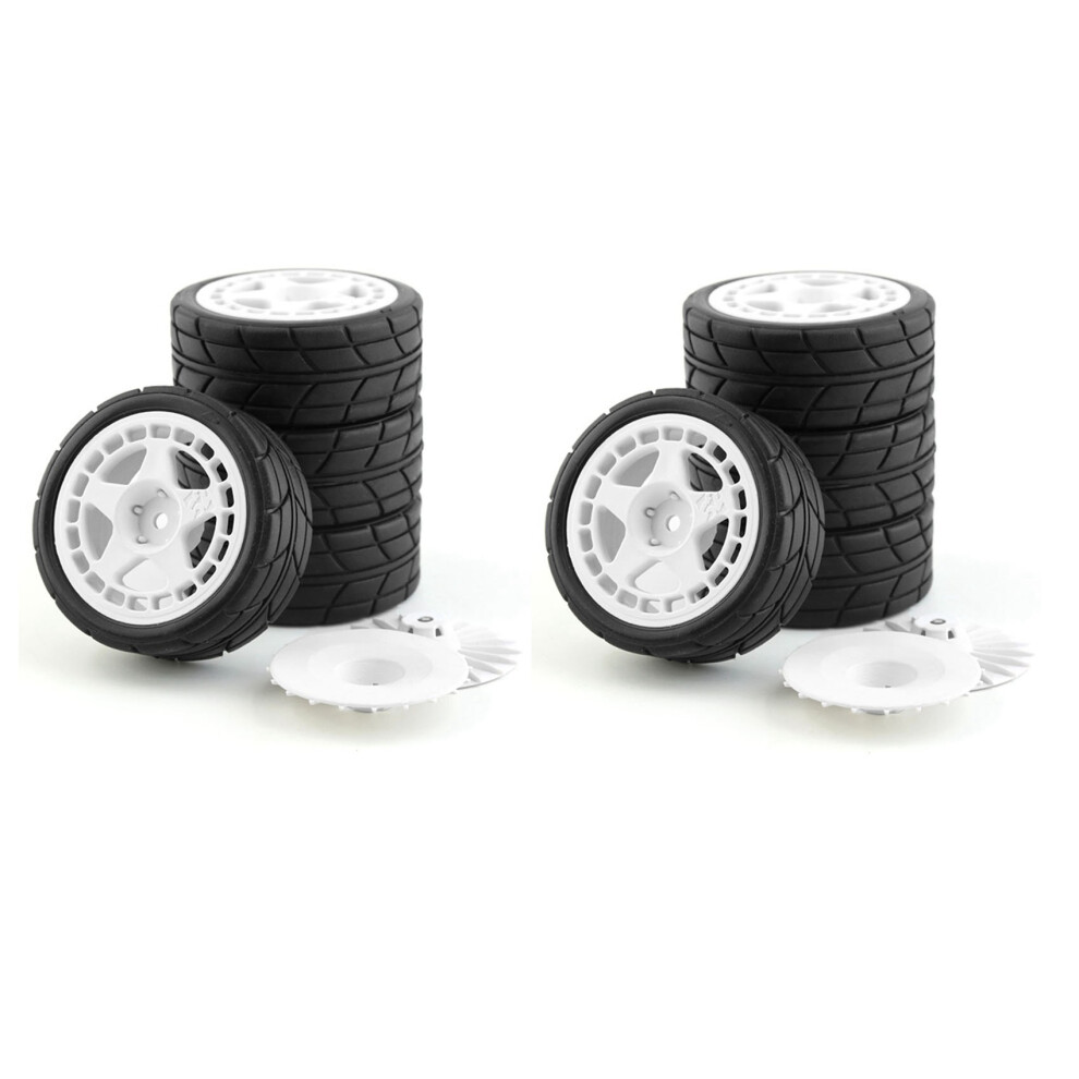 8Pcs 12Mm Hex 65Mm Rubber Tire Wheel Tyres For Xv-01 Tt-01 Tt-02 Lc Racing Ptg-2 Hpi Wr8 Hsp 1/10 Rc Car,2 6032835064067