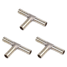 3pcs 8mm T Shape Air Gas Fuel Water Gasoline Hose Joiner Pipe Connector