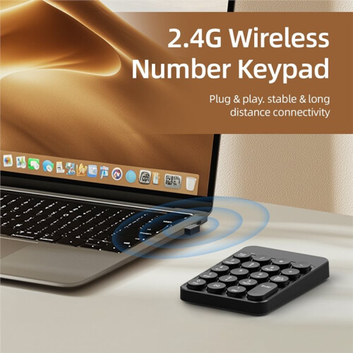 Teclado Numérico Sem Fio 2.4G BT com 19 Teclas,  Teclado Numérico Digital para Contabilidade e Bancos, Compatível com PC, Laptop e Notebook. 1