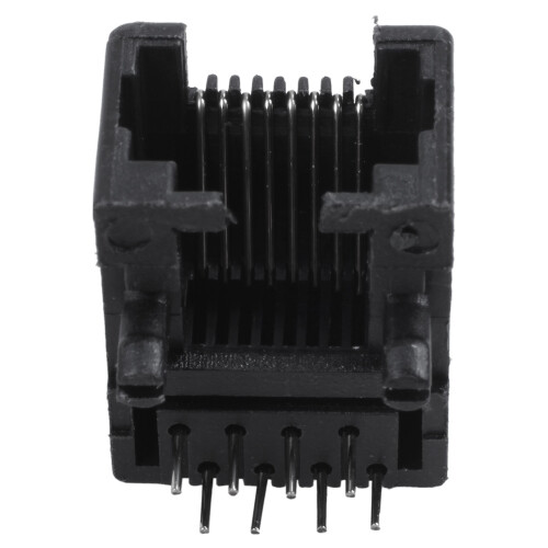 100Pcs RJ45 8P8C Computer Internet Netzwerk PCB Klinkenbuchse Schwarz 2