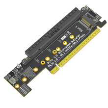 Dubbel NVMe PCIe5.0-Adapter, PCIe 5.0 X16 Till Dubbel NVMe och Mer PCIe X16 (X8-Signal) Adapter för M.2 NVMe SSD